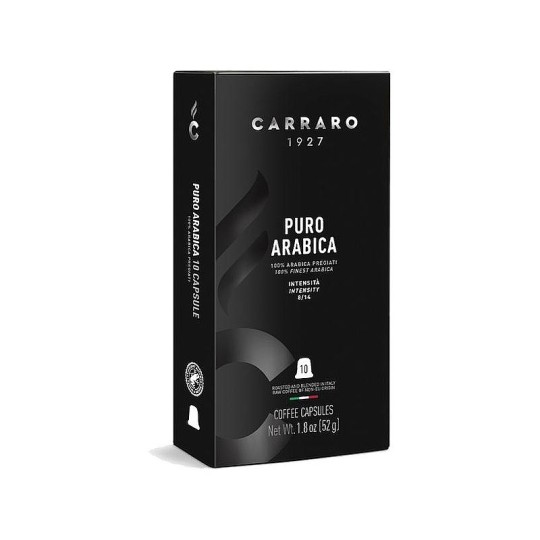 КОФЕ В КАПСУЛАХ CARRARO PURO ARABICA ДЛЯ NESPRESSO 10ШТ 95ГР