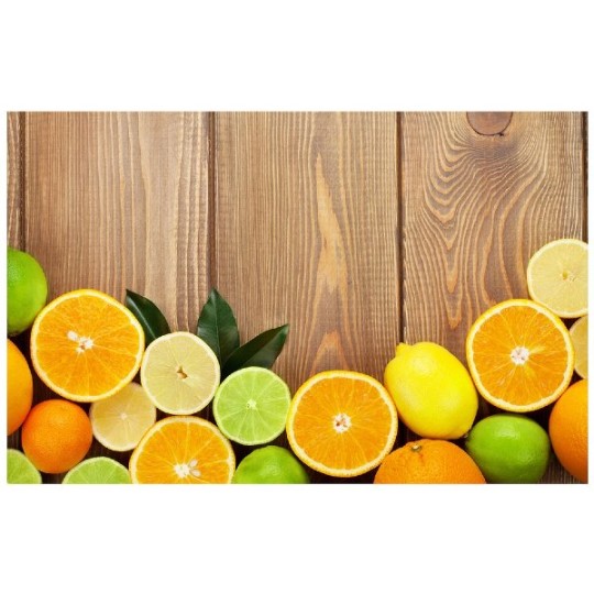  Мультидом| Разделочная доска-подставка под горячее "ЦИТРУСОВЫЙ МИКС" 18Х28СМ