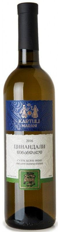 Вино белое Kartuli Marani Цинандали сухое 0,75 л (Грузия)