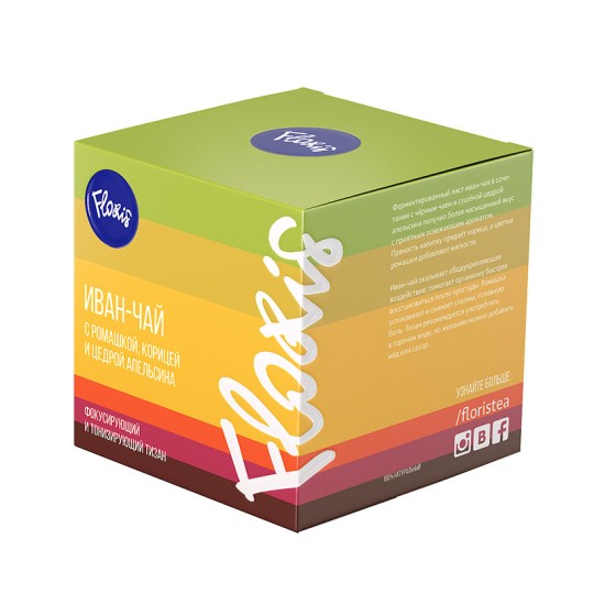 FLORIS ТИЗАН ИВАН-ЧАЙ С РОМАШКОЙ КОРИЦЕЙ И ЦЕДРОЙ АПЕЛЬСИНА ФОЛЬГ/ПАКЕТ 80ГР