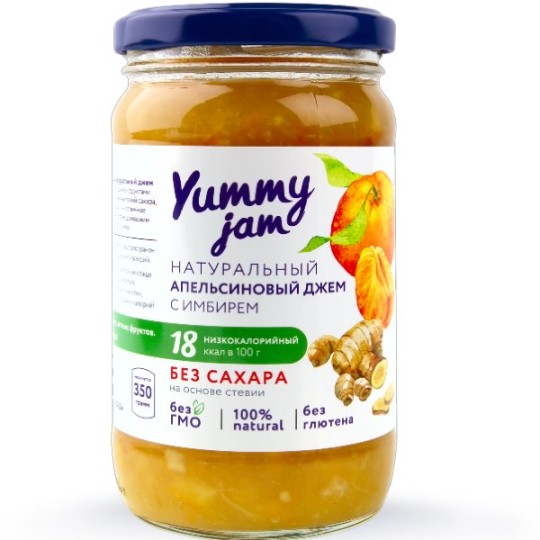 Yummy Jam|Апельсиновый джем с имбирем без сахара 350 гр