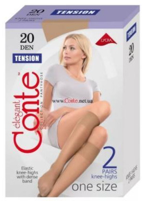 Гольфы женские CONTE TENSION 20 ден bronz размер единый