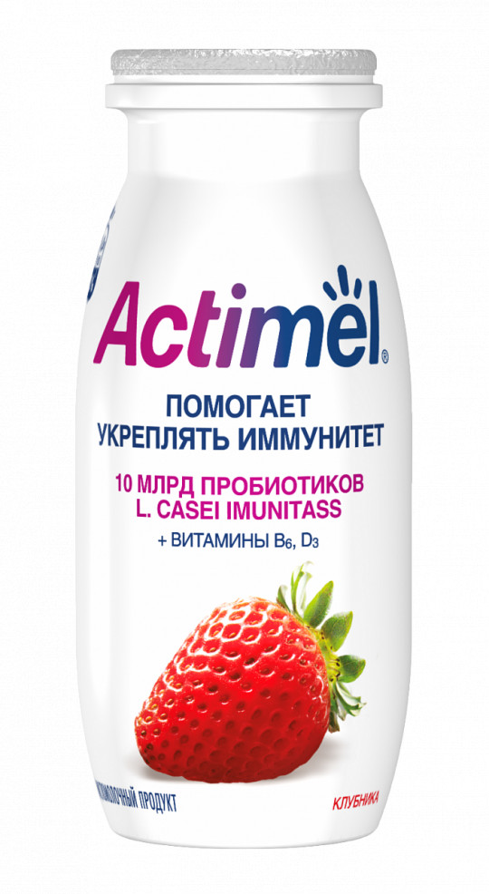 Actimel| Кисломолочный напиток с клубникой 2,5% 100г