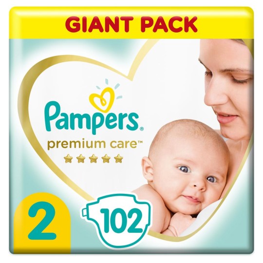 Pampers Premium Care Размер 2, 102 Подгузники, 4kg-8kg