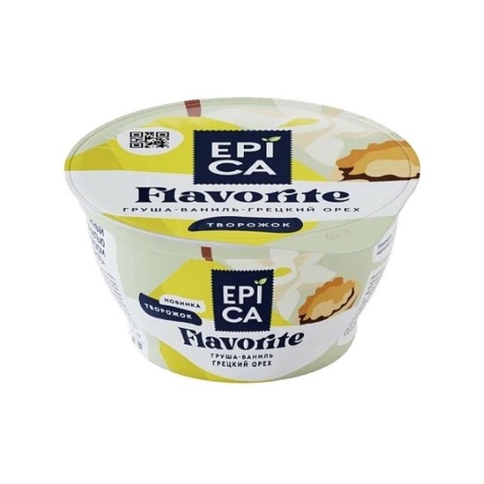 ДЕСЕРТ ТВОРОЖНЫЙ EPICA FLAVORITE ГРУША-ВАНИЛЬ-ГРЕЦКИЙ ОРЕХ 8% 130ГР