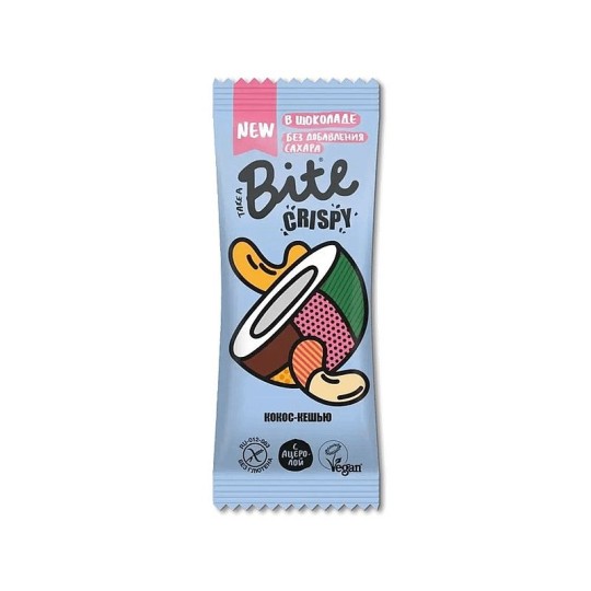 BITE CRISPY КОКОС-КЕШЬЮ В ТЕМ ШОК 45Г