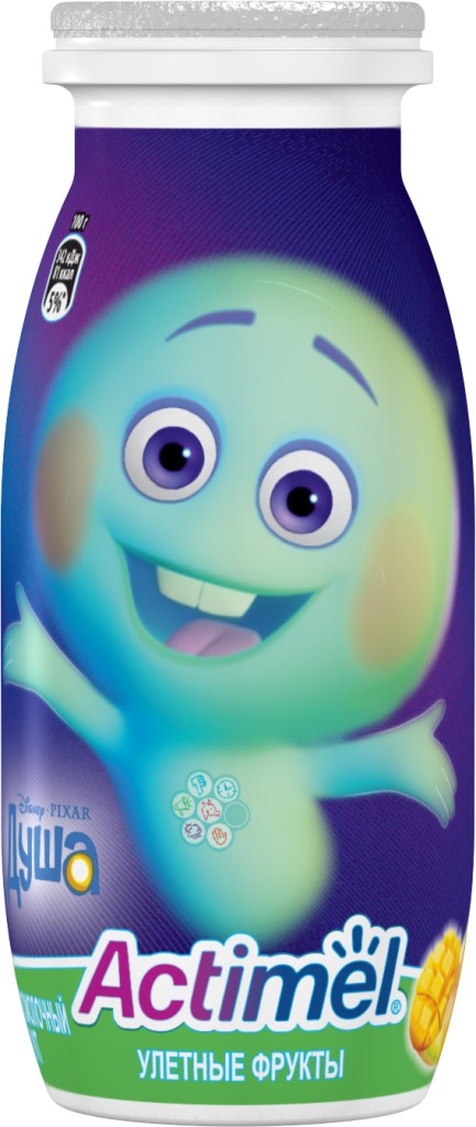 Actimel|Кисломолочный напиток Actimel детский с манго, грушей, дыней 2,5% 100г
