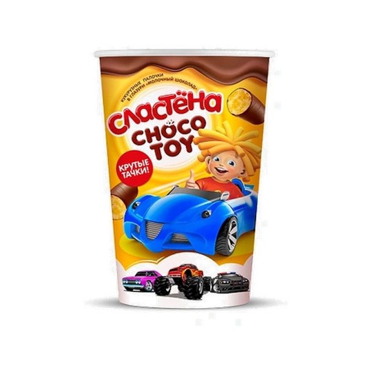 КУКУРУЗНЫЕ ПАЛОЧКИ СЛАСТЁНА CHOCO TOY В ГРЛАЗУРИ МОЛОЧНЫЙ ШОКОЛАД КРУТЫЕ ТАЧКИ 100ГР