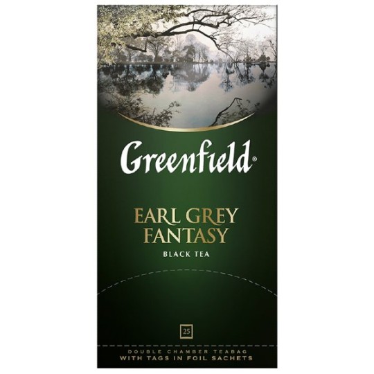 GREENFIELD| чай пакетированный  "EARL GREY FANTASY" 25 пакетиков по 20 гр