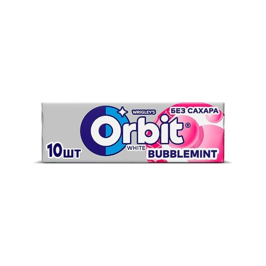 Жевательная резинка Orbit White Белоснежный без сахара с ароматом фруктов и мяты, 13.6г