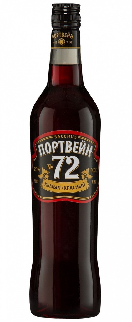 Вино виноградное специальное красное крепкое "Портвейн 72" Бахус 20%, 0,7 л (Казахстан)