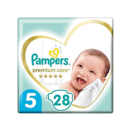Pampers Premium Care Размер 5, 28 Подгузники, 11kg+
