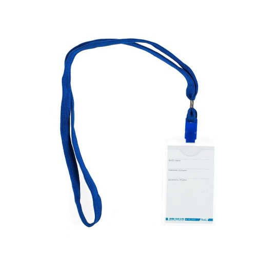 Бейдж пластиковый на шнурке