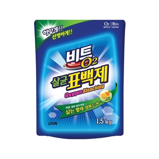 Отбеливатель кислородный Cj Lion  "Beat O2" с эффектом стерилизации,  цитрусовый аромат,  1,5 кг