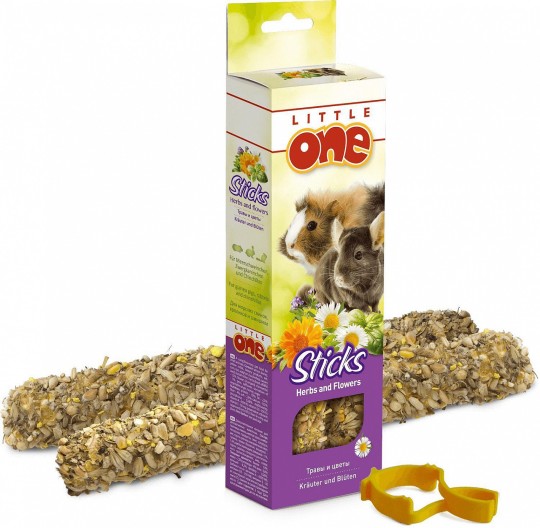 Палочки Little one для морских свинок, кроликов и шиншилл с травами и цветами 2*55г