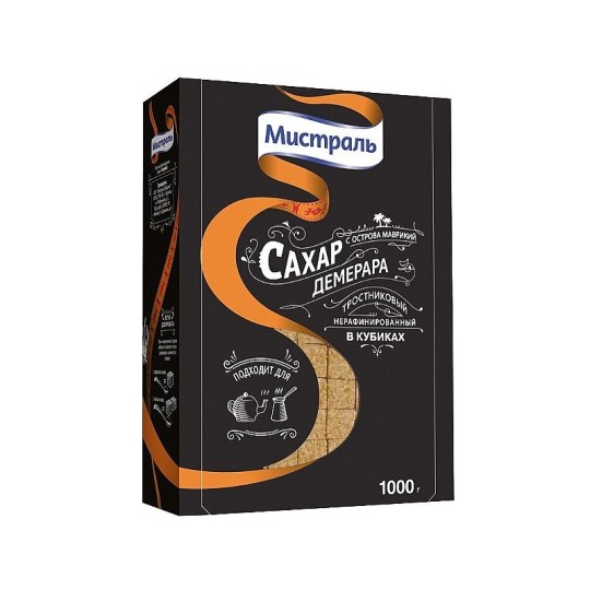 МИСТРАЛЬ|Сахар тростниковый нерафинированный Демерара в кубиках, 1 кг