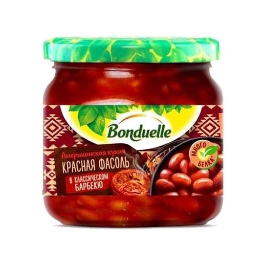 Фасоль БОНДЮЭЛЬ красная барбекю стекл/банка 350мл