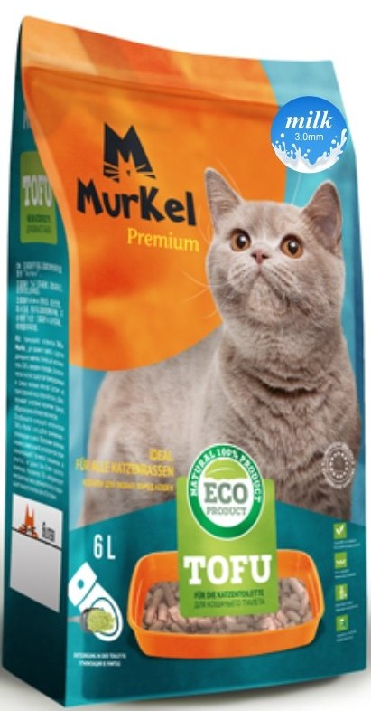 Наполнитель для кошачьего туалета Murkel Tofu молоко 6 л