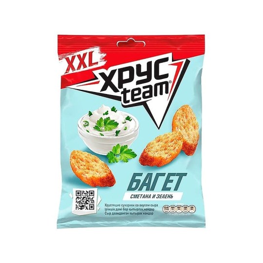  СУХАРИКИ СМЕТАНА И ЗЕЛЕНЬ ХРУСTEAM 100Г