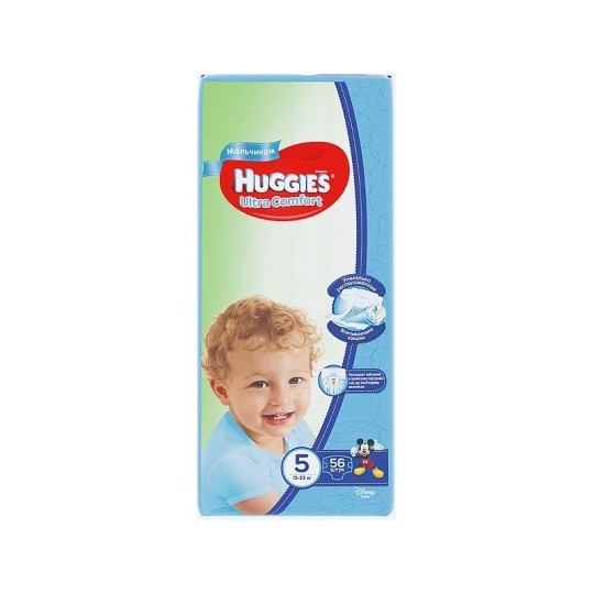 Подгузники  HUGGIES Ultra Comfort  для мальчиков, размер 5, 56 штук