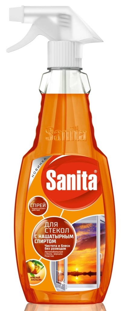 Жидкость для стекол Sanita с нашатырным спиртом, 500 мл 