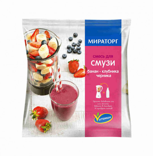  Смесь  для смузи Vитамин банан/клубника/черника,  270 гр "Мираторг"