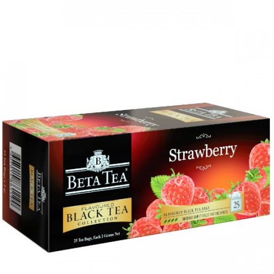 BETA TEA| чай черный клубника 25 пакетиков