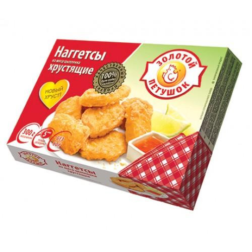 Золотой петушок Наггетсы из мяса цыпленка хрустящие  12*300 гр