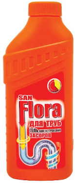 Гель SAN FLORA для чистки труб 600 мл