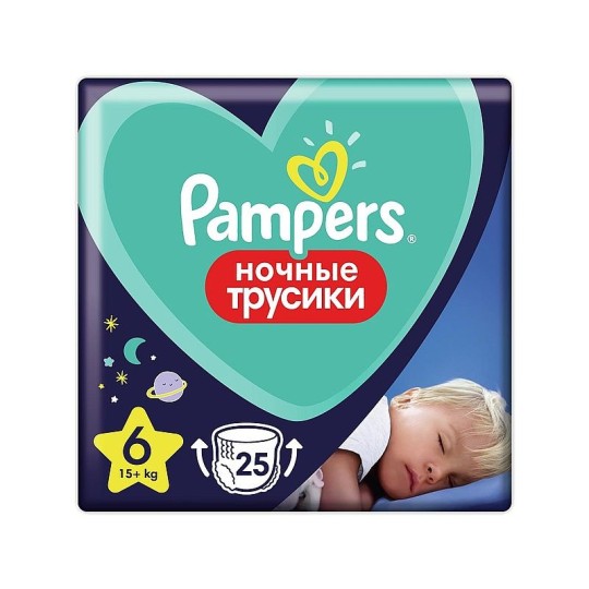 Pampers Night Pants Трусики Размер 6, 25 шт, 15кг+