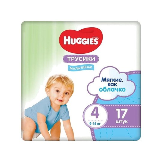 Подгузники-трусики для мальчиков HUGGIES LW , размер 4, 17 штук