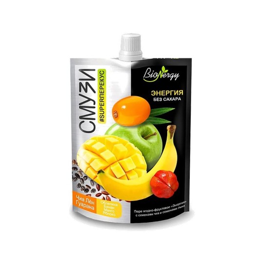 СМУЗИ BIONERGY ЭНЕРГИЯ ЧИА/ЛЕН/ГУАРАНА 120Г Д/П