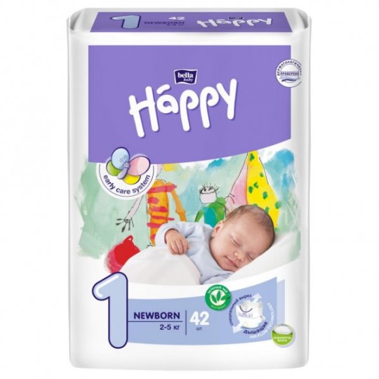 Подгузники Bella Baby Happy Newborn 2-5 кг (42 шт.)