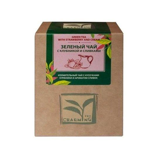 CHARMING TEA| Чай зеленый клубника и сливки листовой 100 г