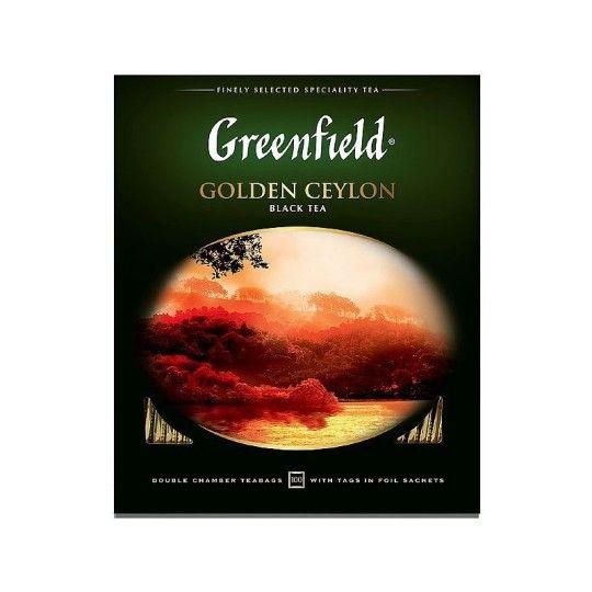 GREENFIELD| чай черный  "GOLDEN CEYLON" 100 пакетиков