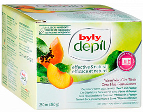 Воск для депиляции Byly теплый персик папайя 250 мл