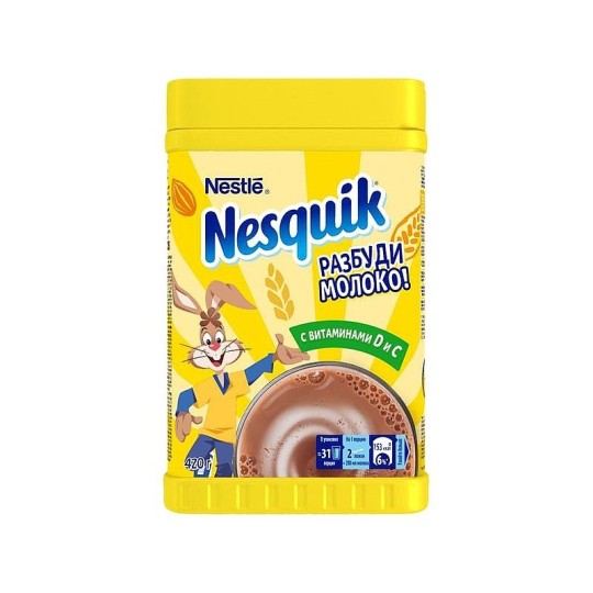 КАКАО НАПИТОК БЫСТРО РАСТВОРИМЫЙ NESQUIK 420ГР