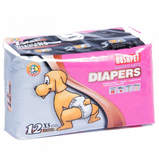 Подгузники для собак HUSH PET XS 2-4кг 12шт