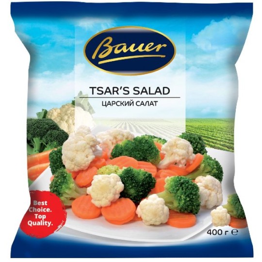 Bauer|Овощня смесь "Царский салат" замороженная 400 гр