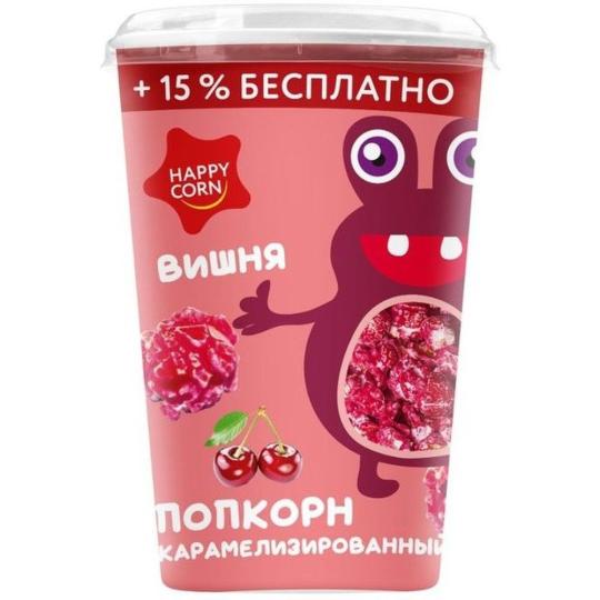 КУКУРУЗА ВОЗДУШНАЯ HAPPY CORN ВИШНЯ СТ 85ГР