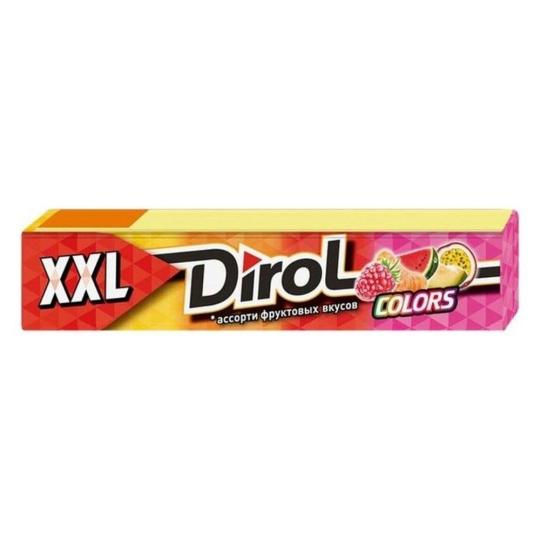 DIROL| жевательная резинка ассорти фруктовых вкусов без сахара"COLORS XXL"