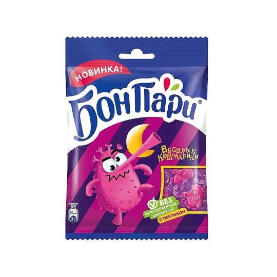 БОН ПАРИ®. ВЕСЕЛЫЕ КОШМАРИКИ. МАРМЕЛАД ЖЕВАТЕЛЬНЫЙ ФИГУРНЫЙ СО ВКУСОМ ФРУКТОВ 75 г