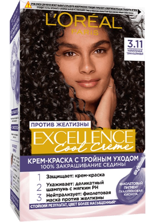 КРАСКА LOREAL EXCELLENCE CREME 3.11 ТЕМНЫЙ КАШТАН