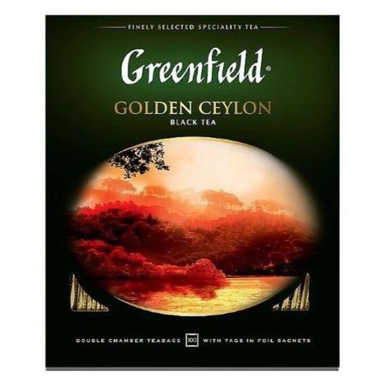 GREENFIELD| чай черный  "GOLDEN CEYLON" 100 пакетиков