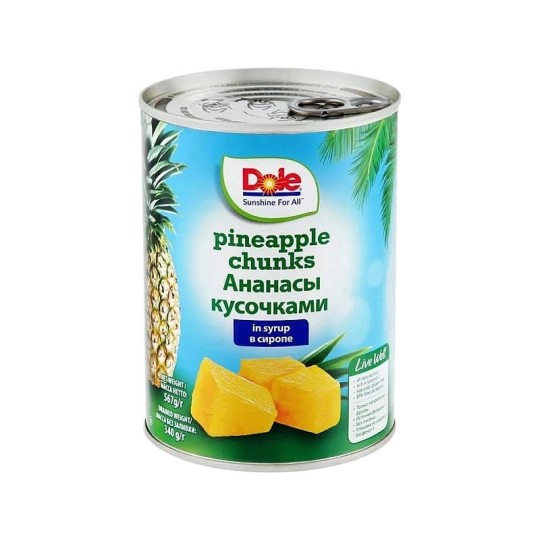 АНАНАСОВЫЕ КУСОЧКИ DOLE В СИРОПЕ 567Г