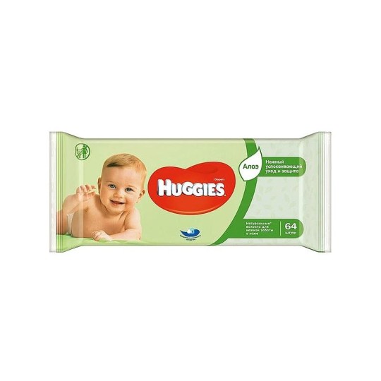 Салфетки Huggies Ultra Comfort Aloe детские влажные, 64шт