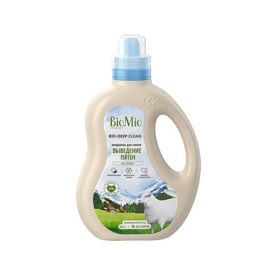 ГЕЛЬ-ПЯТНОВЫВОДИТЕЛЬ Д/СТИРКИ BIOMIO 2IN1 Б/ЗАПАХА 900МЛ
