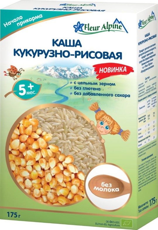 КАША FLEUR ALPIN КУКУРУЗА/РИС Б/МОЛ С 5М 175ГР