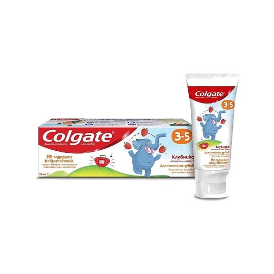 Colgate 3-5 Клубника детская зубная паста с фторидом, 60 мл