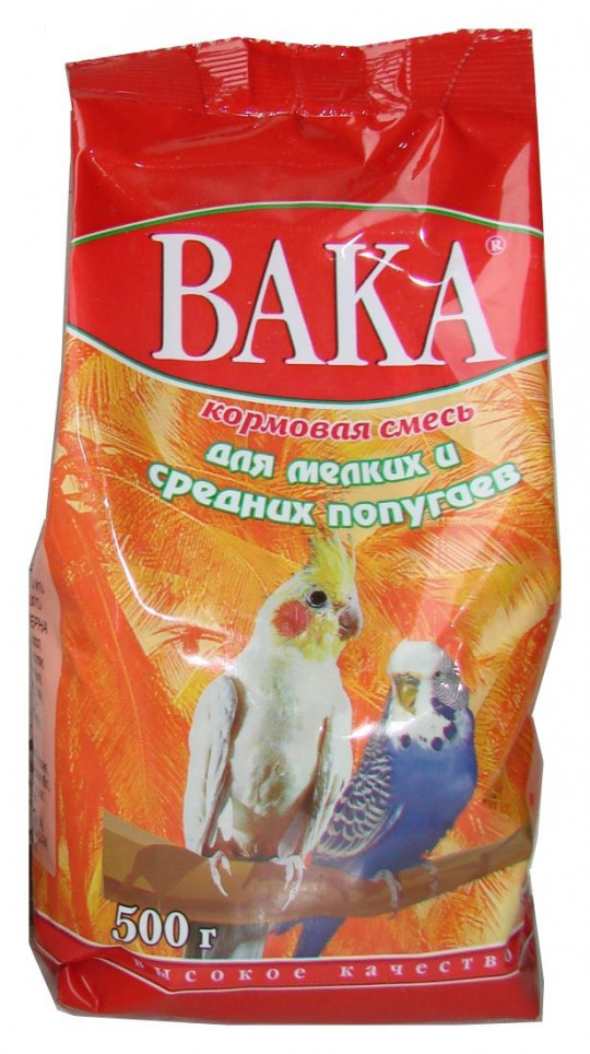 Корм Вака для мелких и средних попугаев 500г